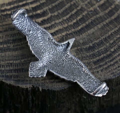 FLYING CROW - RAVEN PENDANT, STERLING SILVER