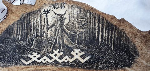 VELES, ENGRAVED ANTLER