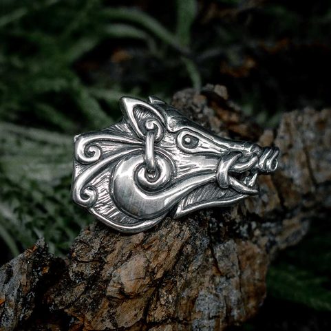 CELTIC BOAR - HEAD, PENDANT, ZINC