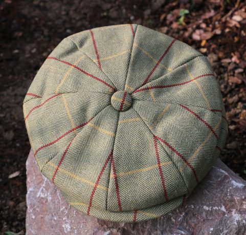 WOOL BLEND BAKER BOY HAT TWEED GREEN