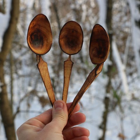 BETULA, CARVED SPOON - WOOD