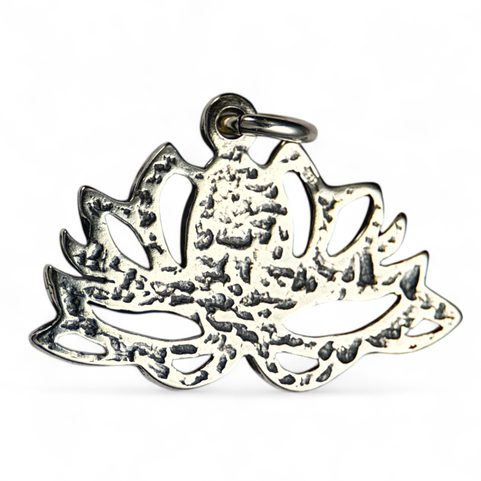SACRED LOTUS FLOWER, SILVER PENDANT - MALACHITE