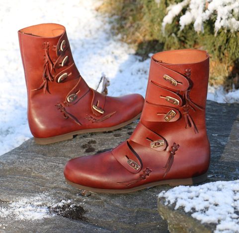 RASMUS, VIKING LEATHER SHOES, LIGHT BROWN