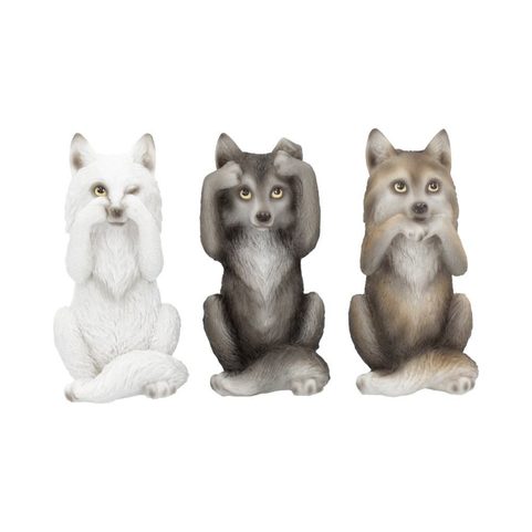 THREE WISE WOLVES, FIGURINES SET