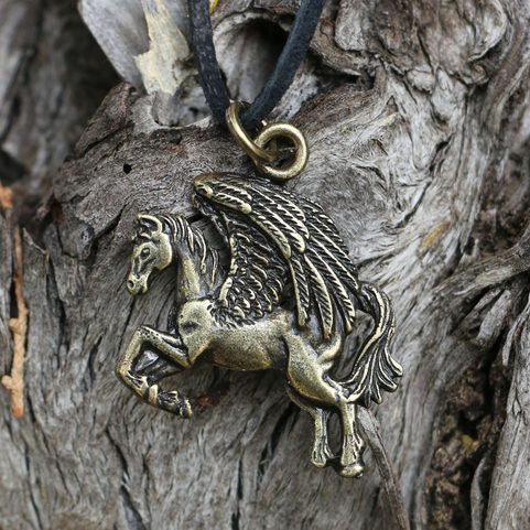 PEGASUS, PENDANT, ZINC ANTIQUE BRASS