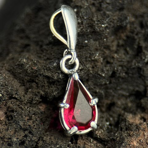 BATHORY, SILVER PENDANT, GLASS, AG 925