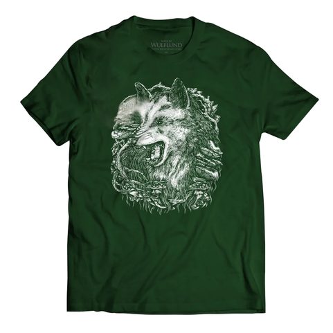 WOLF, MEN'S T-SHIRT GREEN