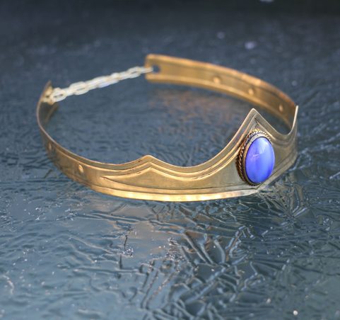 GRACIA - MEDIEVAL GOTHIC CROWN, MIDNIGHT BLUE GLASS