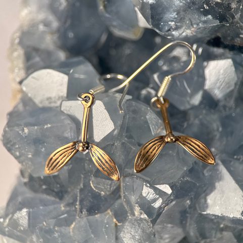 DRUID MISTLETOE, EARRINGS, BRONZE