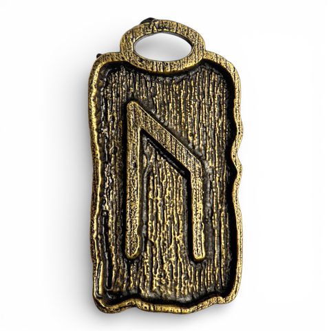 URUZ - PENDENTIF, RUNE, ANT ZINC. LAITON