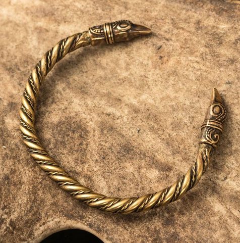 VIKING CROW, MAMMEN, RAVEN, BRACELET, BRASS
