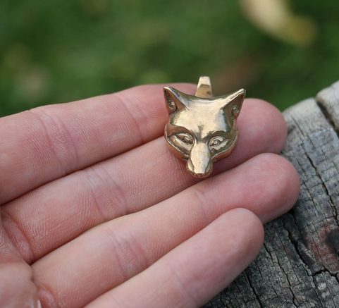 CELTIC FOX, HEAD, PENDANT, BRONZE