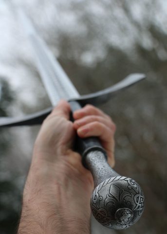 DORIAN HAND-AND-A-HALF MEDIEVAL SWORD ETCHED