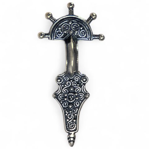 EARLY MEDIEVAL FIBULA, STERLING SILVER BROOCH