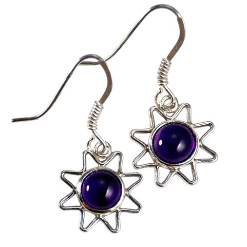 ASTRA, SILVER EARRINGS, AMETHYST, AG 925/1000