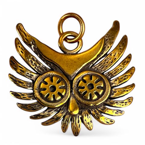 OWL HEAD, PENDANT, BRONZE