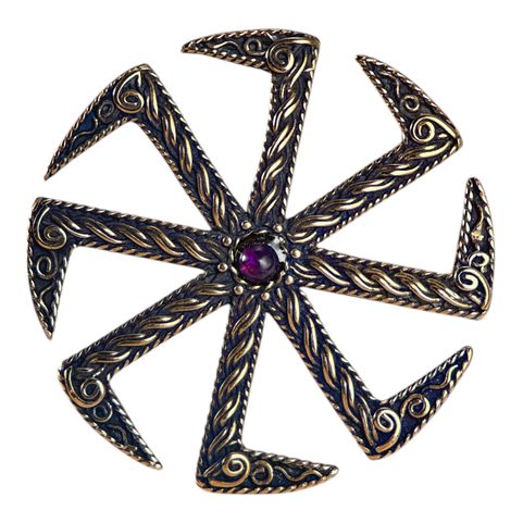 KOLOVRAT, SLAVIC COLOVRAT PENDANT, BRONZE
