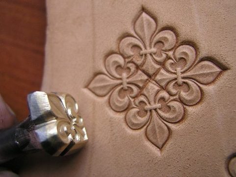 LILIEN - FLEUR DE LIS, LEDERSTEMPEL