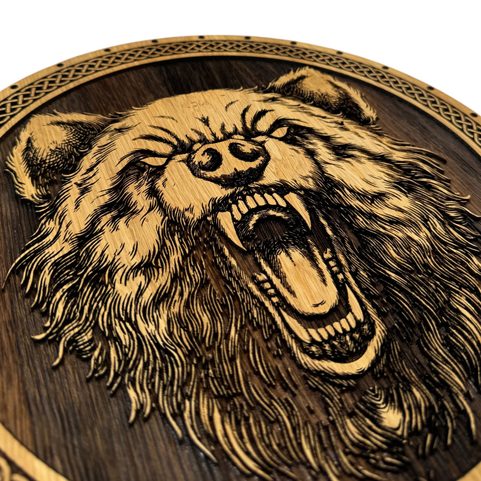 FENRIR WOLF, WOODEN WALL PICTURE 32CM