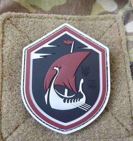 DRAKKAR DRAGON SHIP AT NIGHT, 3D VELCRO PATCH