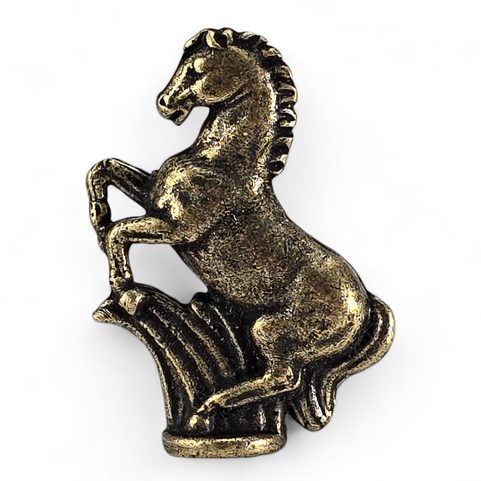 HORSE, FIGURINE, ZINC, ANT. BRASS