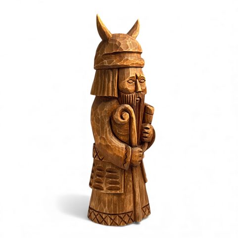 VELES, SLAVIC GOD, HAND CARVED WOODEN STATUE