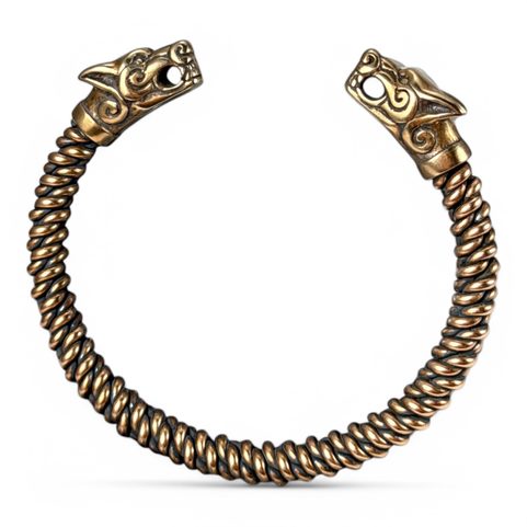 WOLF FENRIR, TWISTED BRACELET, BRONZE