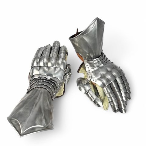 MEDIEVAL FINGER GAUNTELTS, FOR SWORD FIGHT, POLISHED, CZECH TOP QUALITY