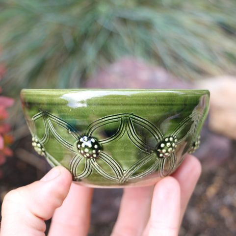 GREEN MEDIEVAL BOWL 10 CM