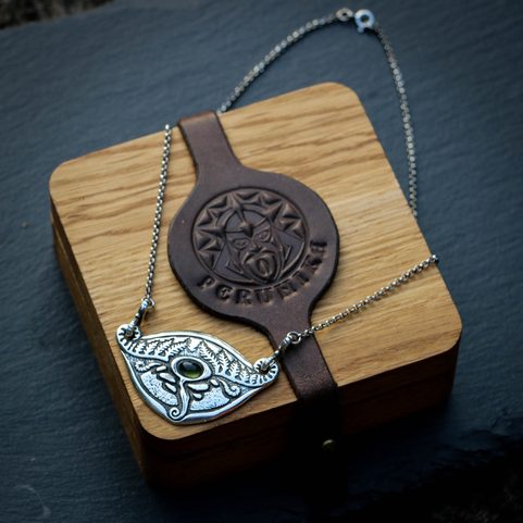 SPRING OF THE MOLDAU - MOLDAVITE, SILVER NECKLACE