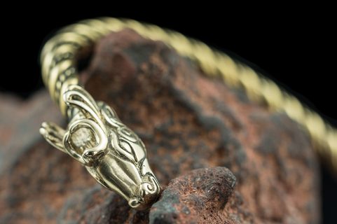 FIANNA, CELTIC DEER, BRACELET, BRASS