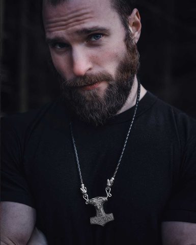 MJOLNIR, SCANIA, BRAIDED LEATHER NECKLACE
