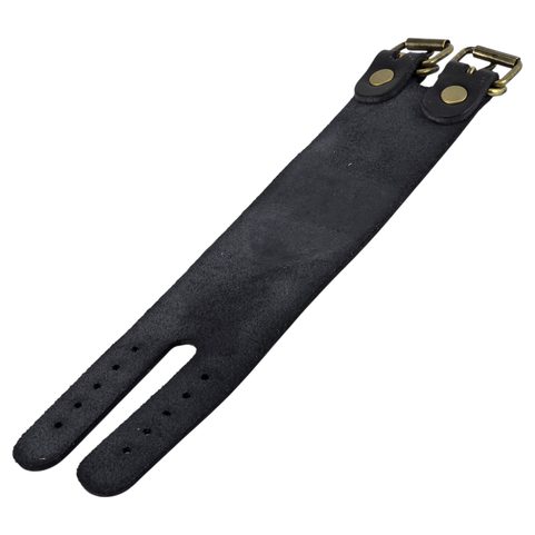 BOHEMIA, LEATHER BRACELET WITH CZECH LION, BLACK