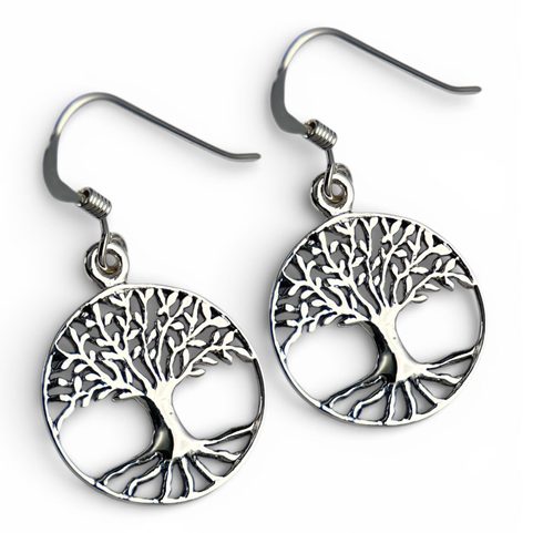 ARBRE DE VIE, BOUCLES D'OREILLES EN ARGENT 925/1000