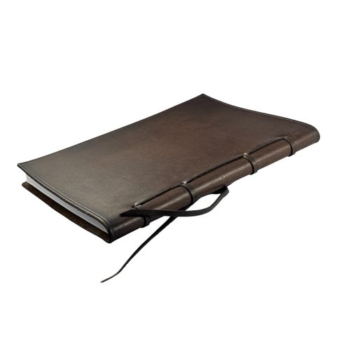 GOTHIC, LEATHER NOTEBOOK, LINED, BROWN