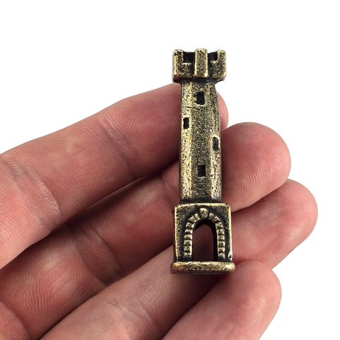 TOUR, FIGURE, ZINC, VIEUX LAITON