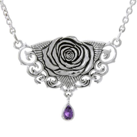 SACRED ROSE NECKLACE SILVER