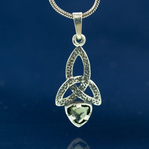 KIRA - PENDENTIF, MOLDAVITE, ARGENT