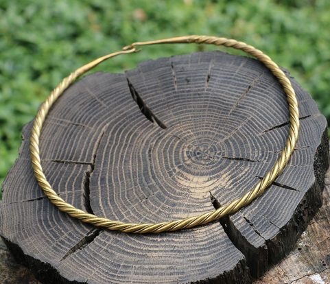 VIKING NECKLACE, BRAIDED, BRASS