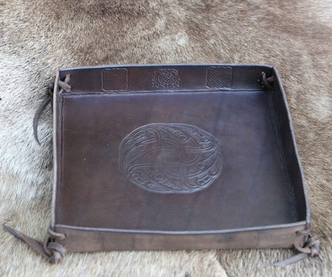 PLATEAU DE LANCER DE DÉS EN CUIR AVEC BORD