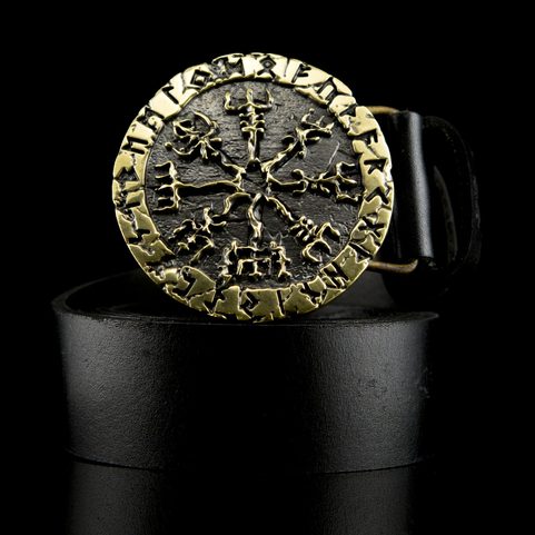 VEGVISIR, BELT BUCKLE, BRASS