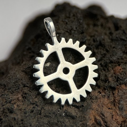 ZAHNRAD, ANHÄNGER, SILBER 925
