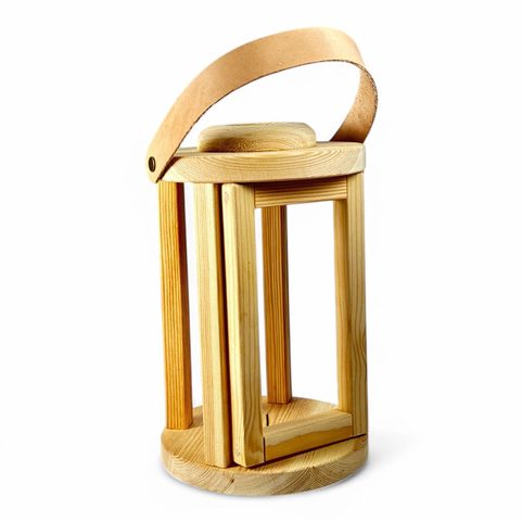 MEDIEVAL LANTERN, WOODEN BASE