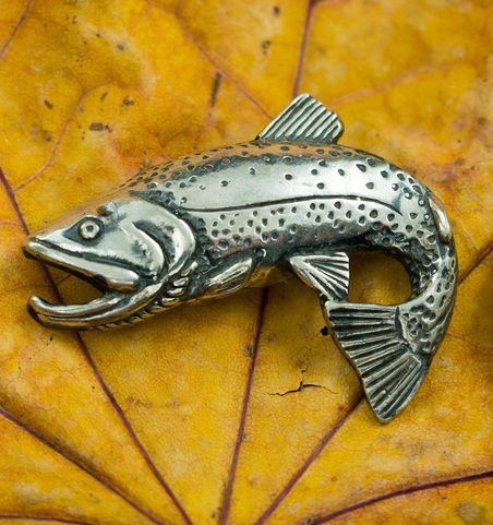 TROUT - FISH, PENDANT, STERLING SILVER