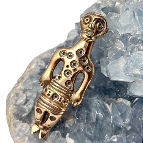 FIGURAL CELTIC BRONZE FIBULA WITH A MAN, REPLICA