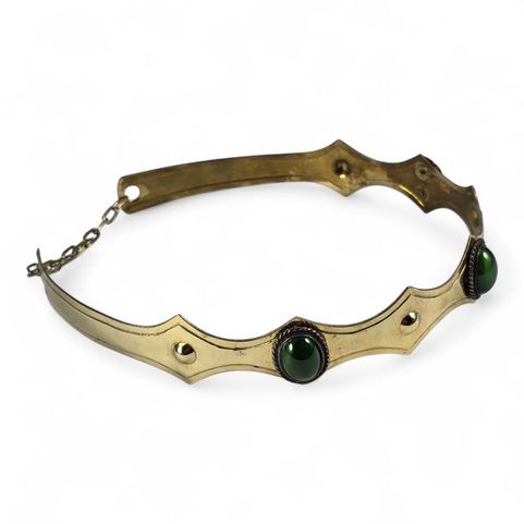 MEDIEVAL CROWN, BRASS, GLASS