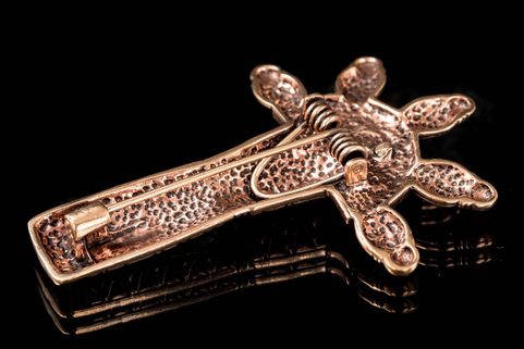 BRONZE GERMANIC FIBULA, 6TH CENTURY