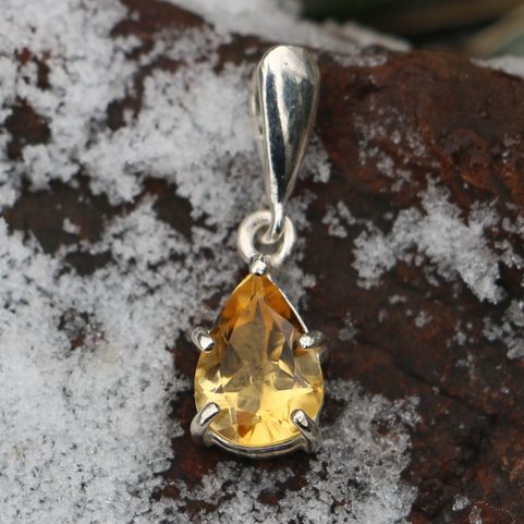 SINOPE PENDANT AND EARRINGS, SILVER 925 CITRINE, SET