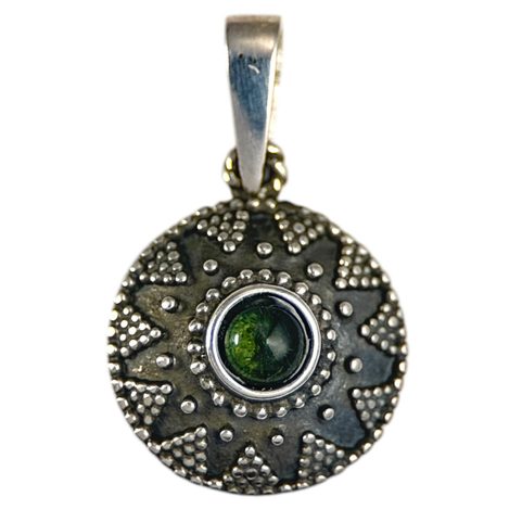SLAVIC, SILVER PENDANT, MOLDAVITE, AG 925/1000