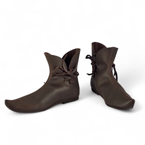 GOTHIC LOW BOOTS, POULAINES, BROWN